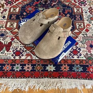 Birkenstock Boston Soft Footbed Clog Taupe Suede